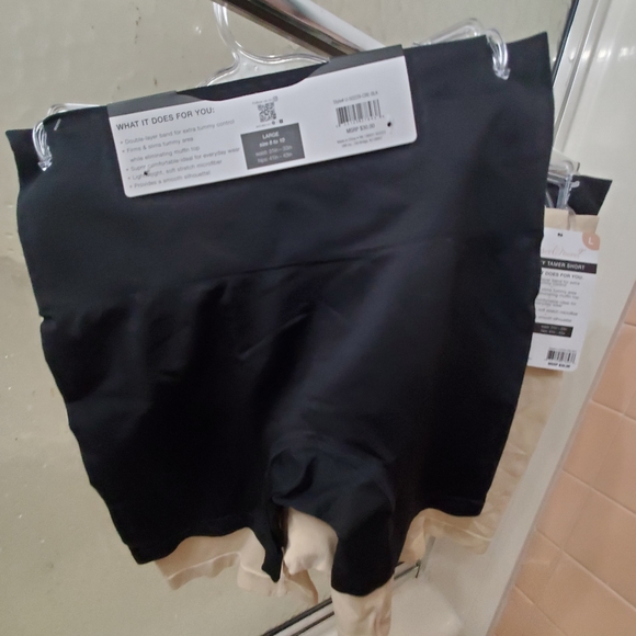 NWT UnderWhere 2PK Tummy Tamer ShapShorts; Double Layer Waistband; L Size; $30. - Picture 2 of 10